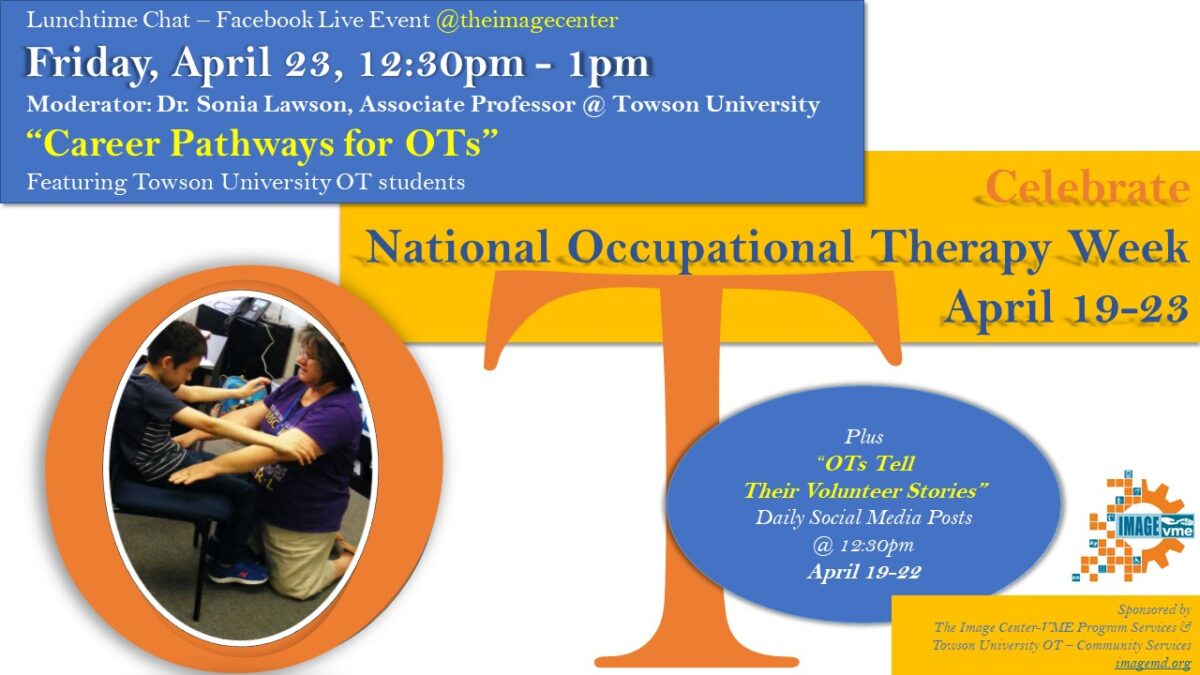 Collage of pictures with the dates of Occupational Therapy Week April 19-23